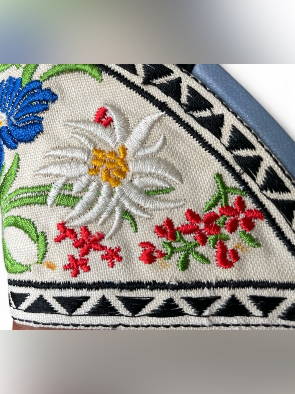 Rare Ashley Dearborn Embroidered Leather Wedge Heels EU 38 Boho Artisan Floral - Picture 12 of 13
